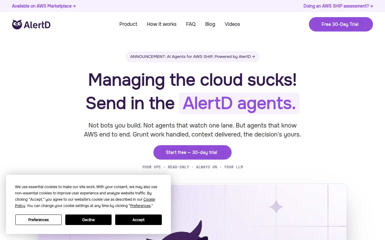 AlertD product interface