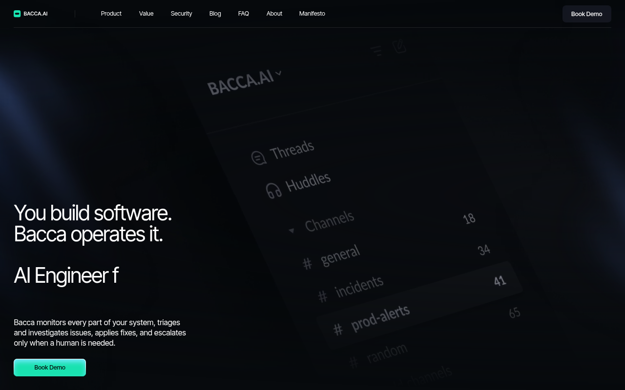 Bacca.ai product interface
