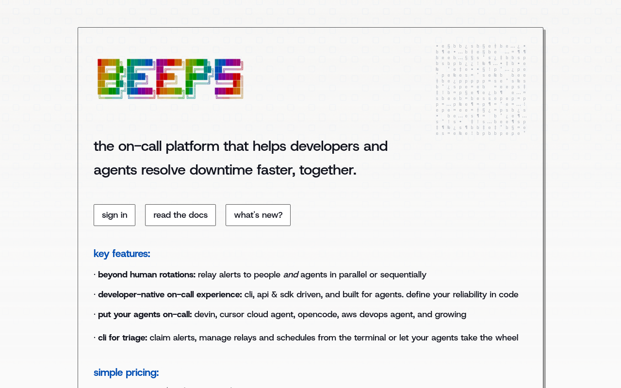 Beeps product interface