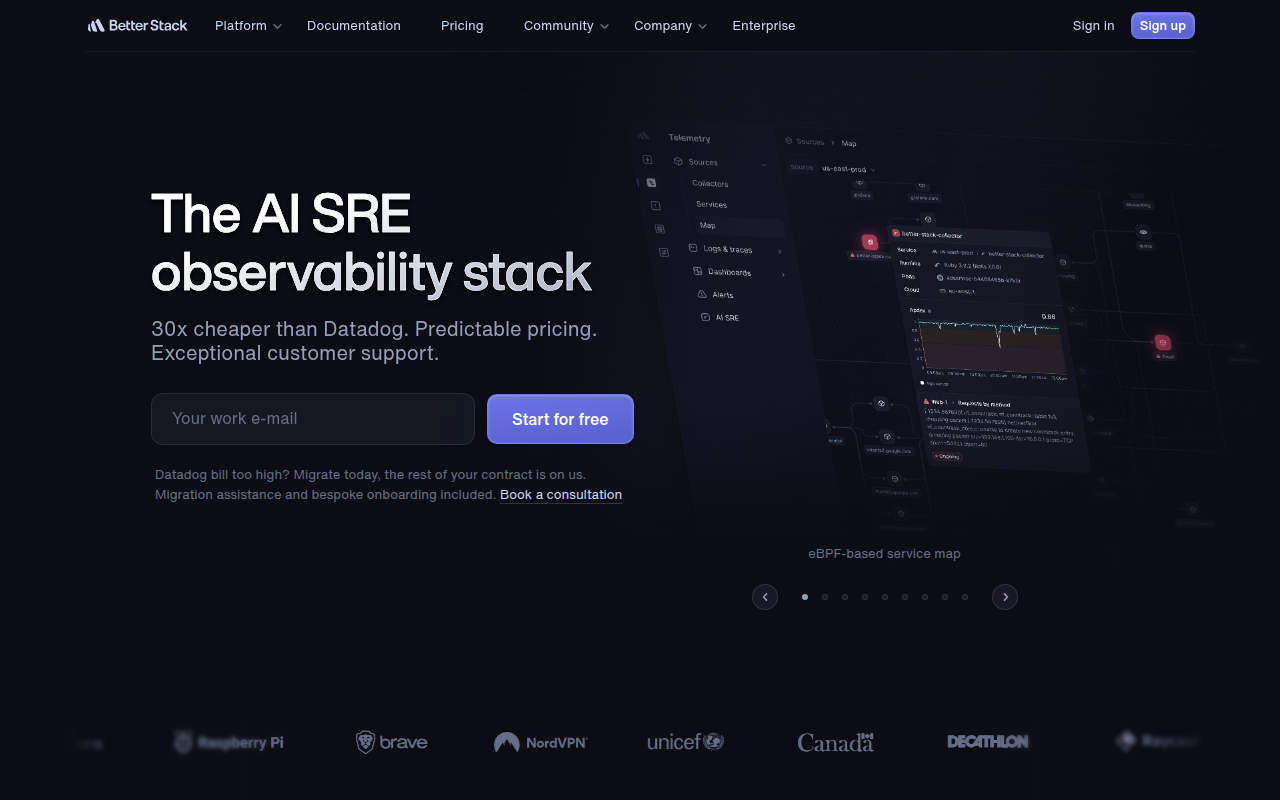 Better Stack AI SRE product interface