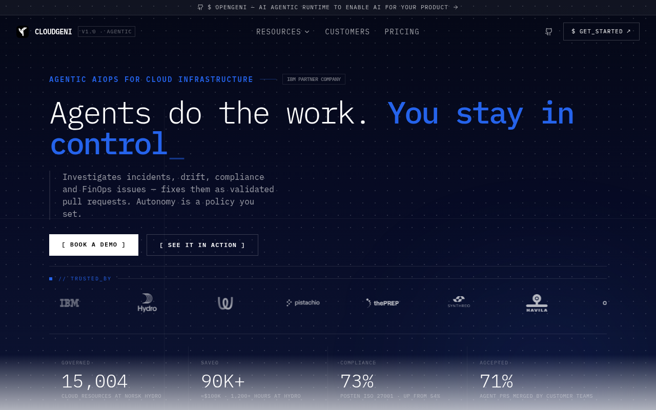 Cloudgeni product interface