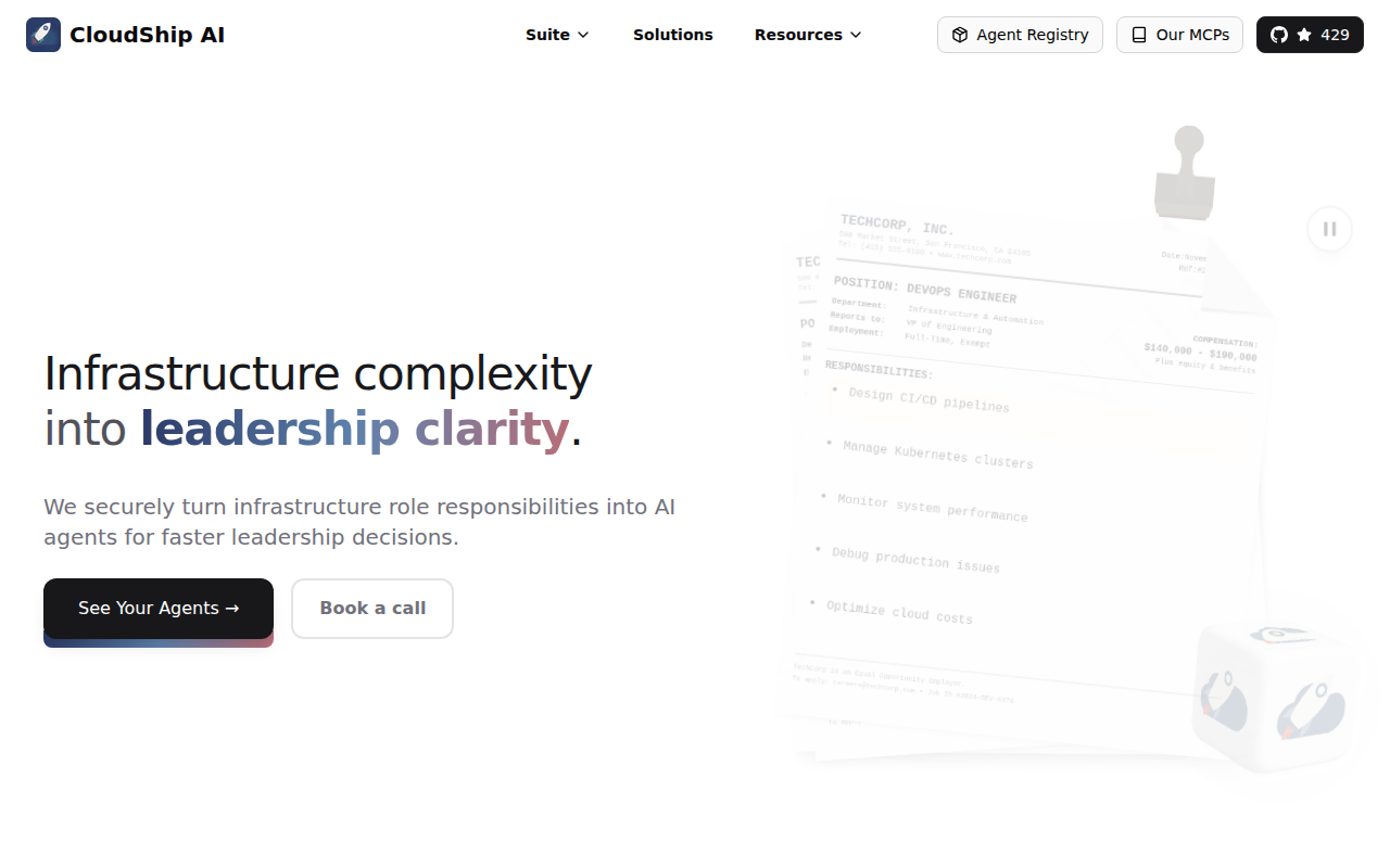 Cloudship AI product interface