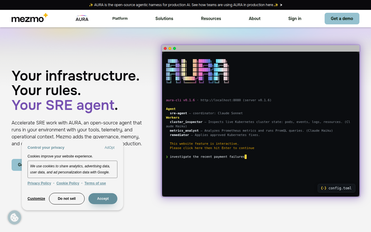 Mezmo product interface
