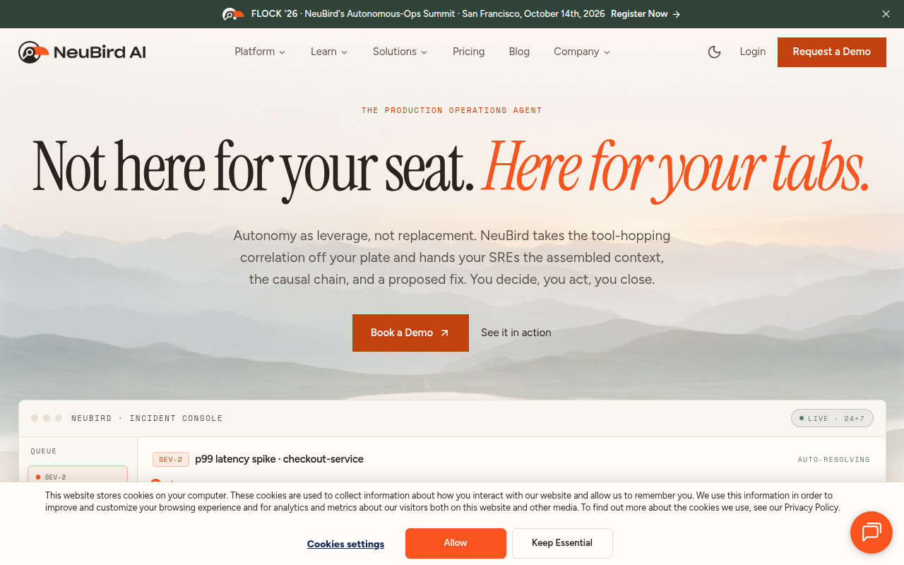 NeuBird AI product interface