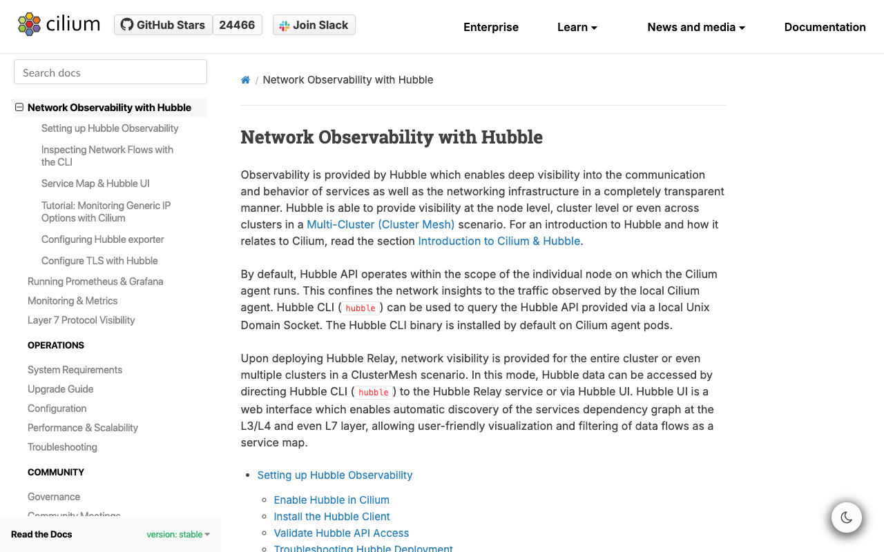 Cilium Hubble observability interface