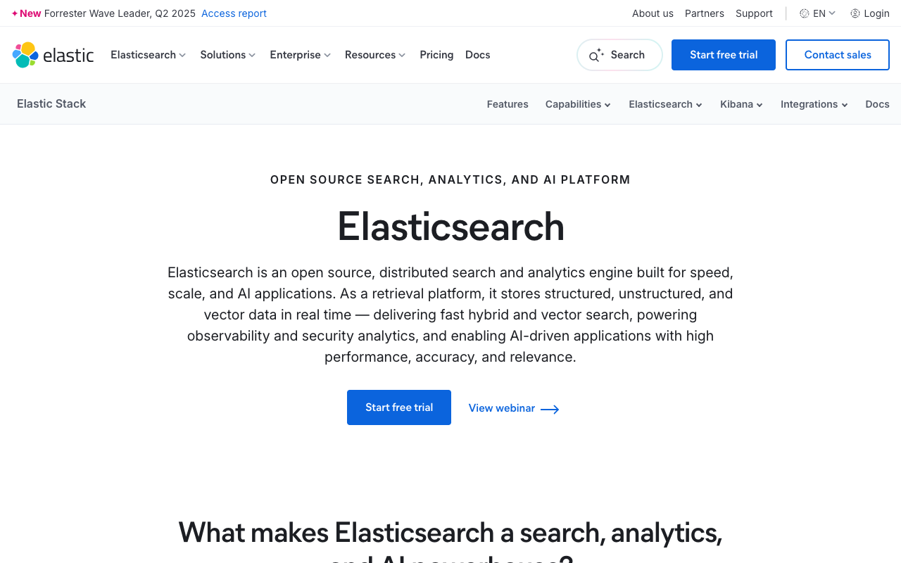 Elasticsearch observability interface
