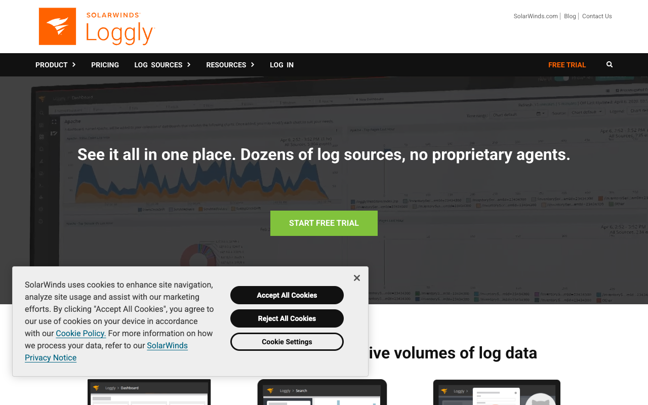 Loggly observability interface