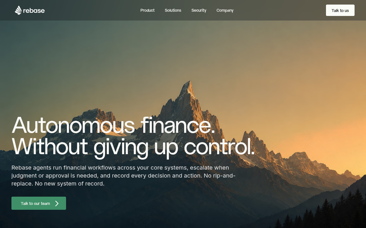 Rebase product interface